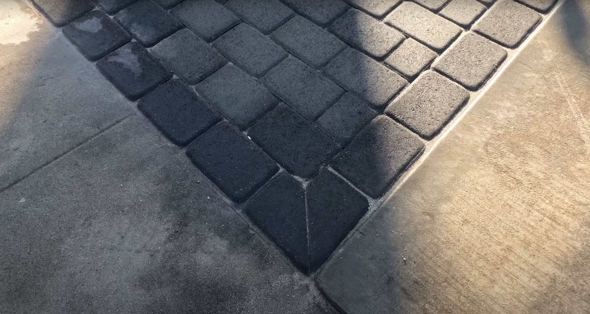Beautiful stamped concrete with decorative border pattern